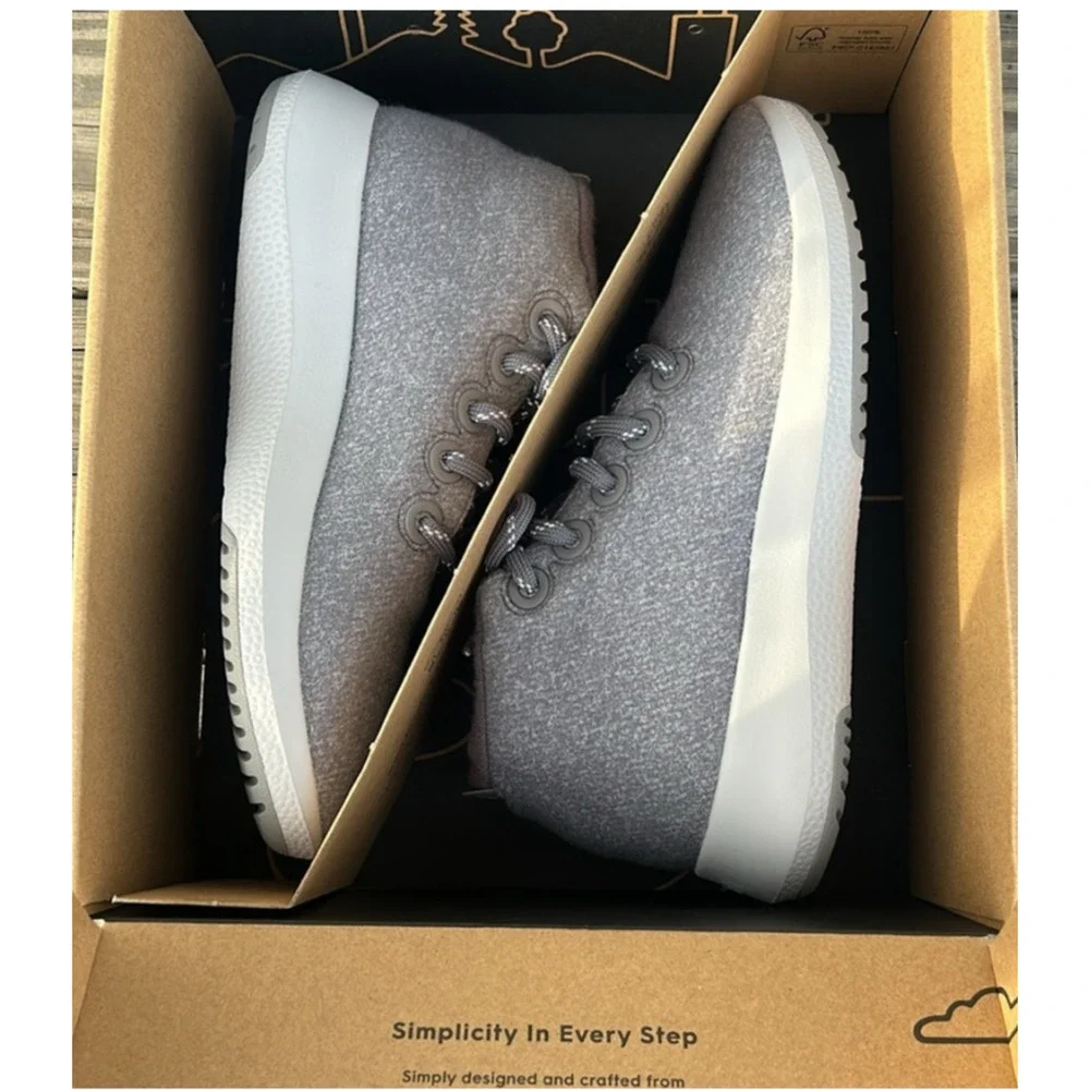 Allbirds Mizzle Merino Wool Runner-Up Ankle Sneaker Lace Light-Gray Size 10 NWT